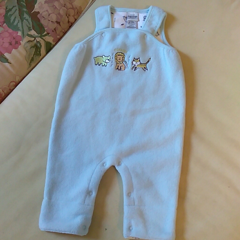 OshKosh B'gosh Light Blue Fleece One-Piece with Animal Embroidery
